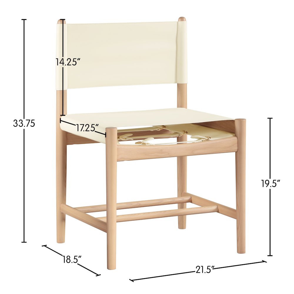 Rawlins Cream Vegan Leather Upholstered Dining Chair, Set of 2