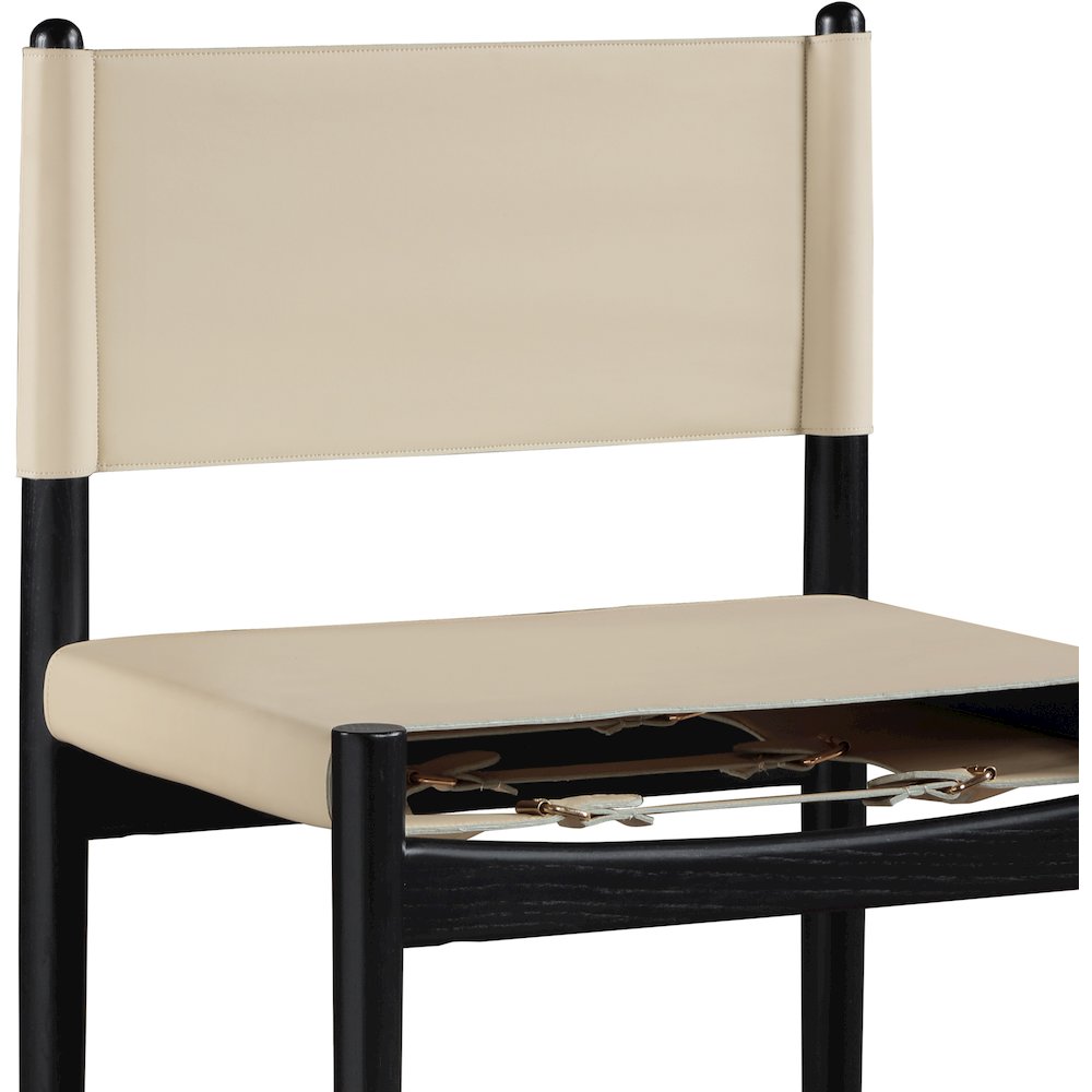 Rawlins Beige Vegan Leather Upholstered Dining Chair, Set of 2