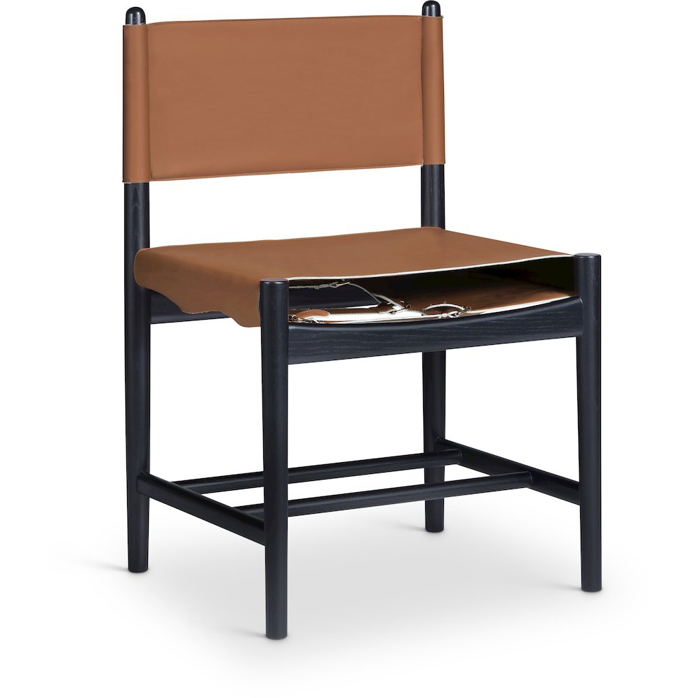 Rawlins Cognac Vegan Leather Upholstered Dining Chair, Set of 2