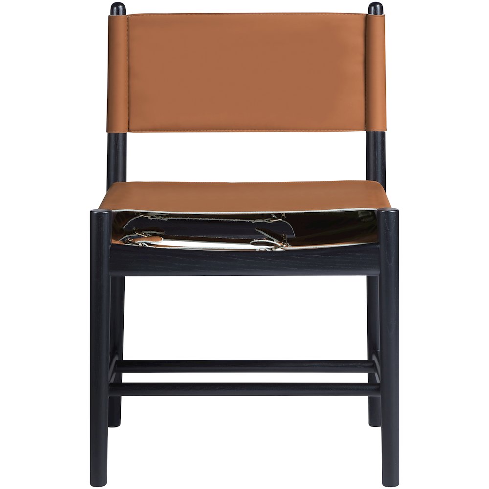 Rawlins Cognac Vegan Leather Upholstered Dining Chair, Set of 2