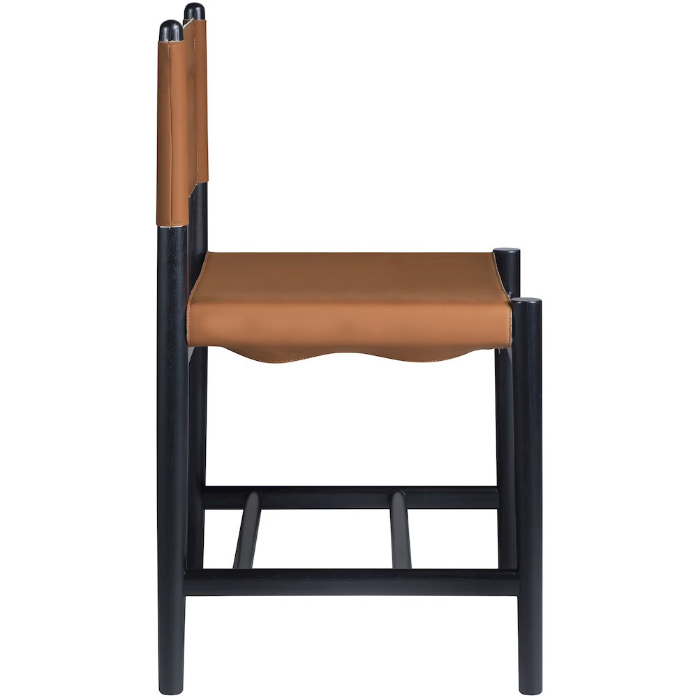 Rawlins Cognac Vegan Leather Upholstered Dining Chair, Set of 2