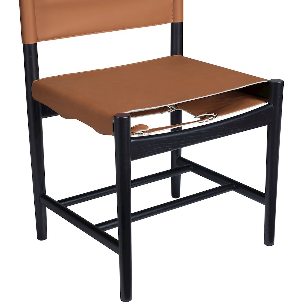Rawlins Cognac Vegan Leather Upholstered Dining Chair, Set of 2