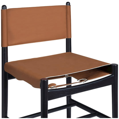 Rawlins Cognac Vegan Leather Upholstered Dining Chair, Set of 2