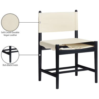 Rawlins Cream Vegan Leather Upholstered Dining Chair, Set of 2