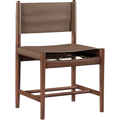 Rawlins Brown Vegan Leather Upholstered Dining Chair, Set of 2