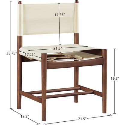 Rawlins Cream Vegan Leather Upholstered Dining Chair, Set of 2