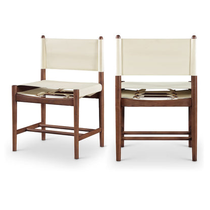 Rawlins Cream Vegan Leather Upholstered Dining Chair, Set of 2