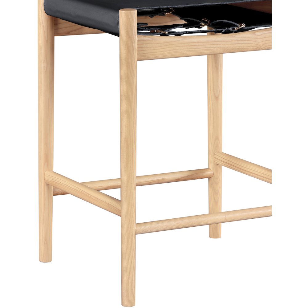 Rawlins Black Vegan Leather Upholstered Counter Stool