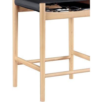 Rawlins Black Vegan Leather Upholstered Counter Stool