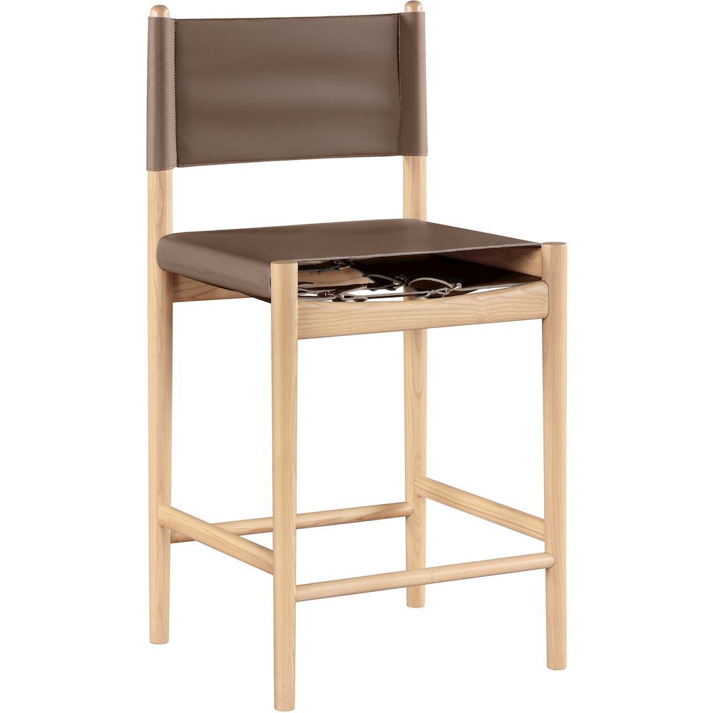 Rawlins Brown Vegan Leather Upholstered Counter Stool