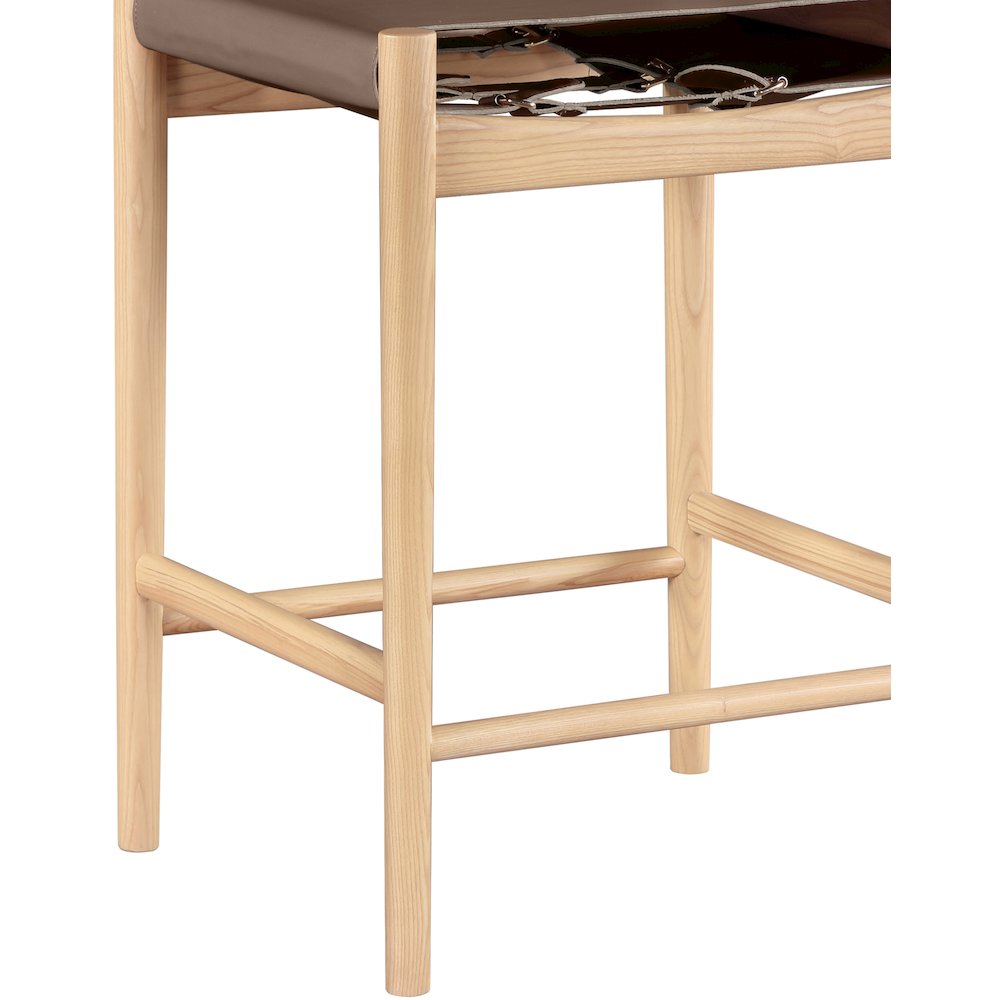 Rawlins Brown Vegan Leather Upholstered Counter Stool