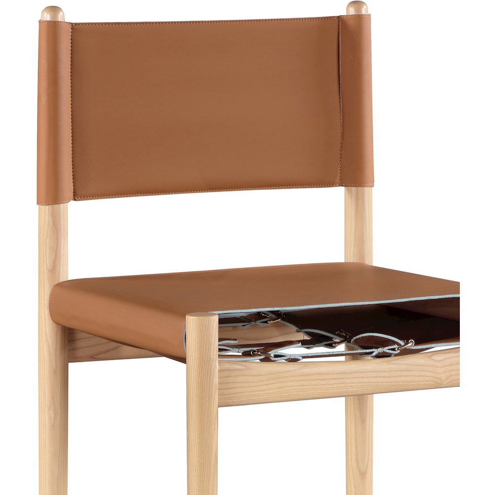 Rawlins Cognac Vegan Leather Upholstered Counter Stool