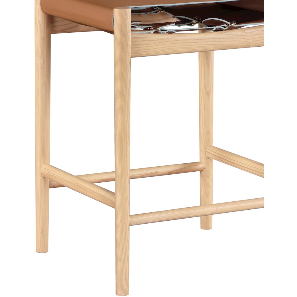 Rawlins Cognac Vegan Leather Upholstered Counter Stool
