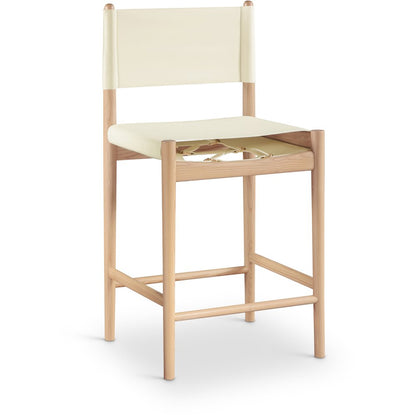 Rawlins Cream Vegan Leather Upholstered Counter Stool