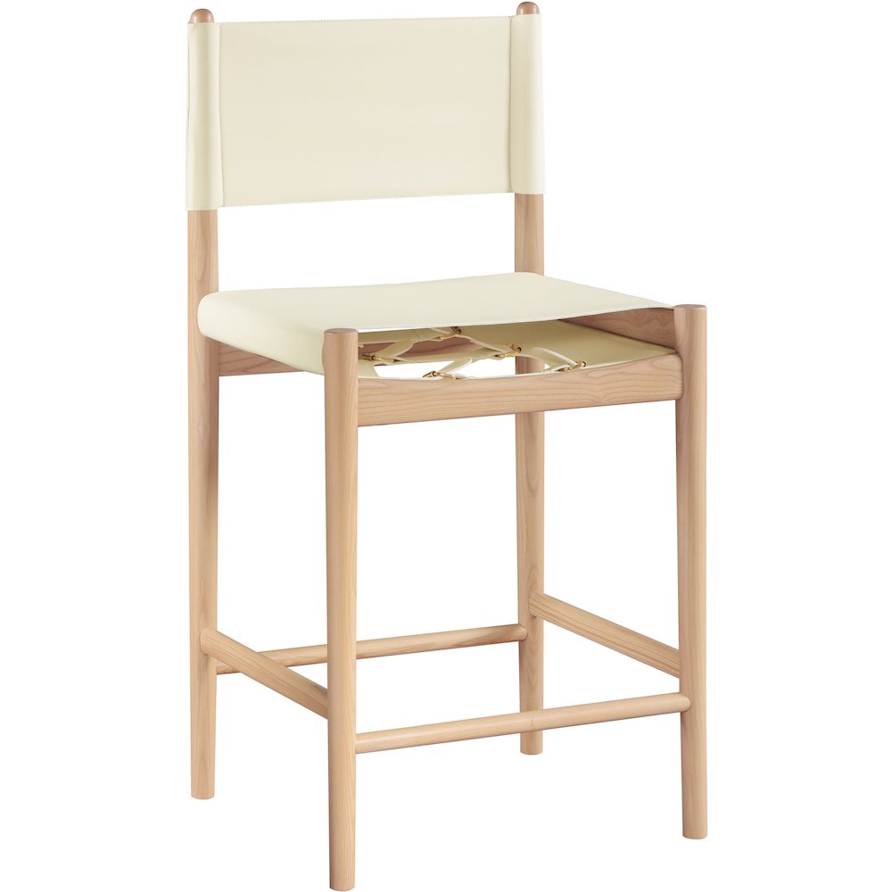 Rawlins Cream Vegan Leather Upholstered Counter Stool