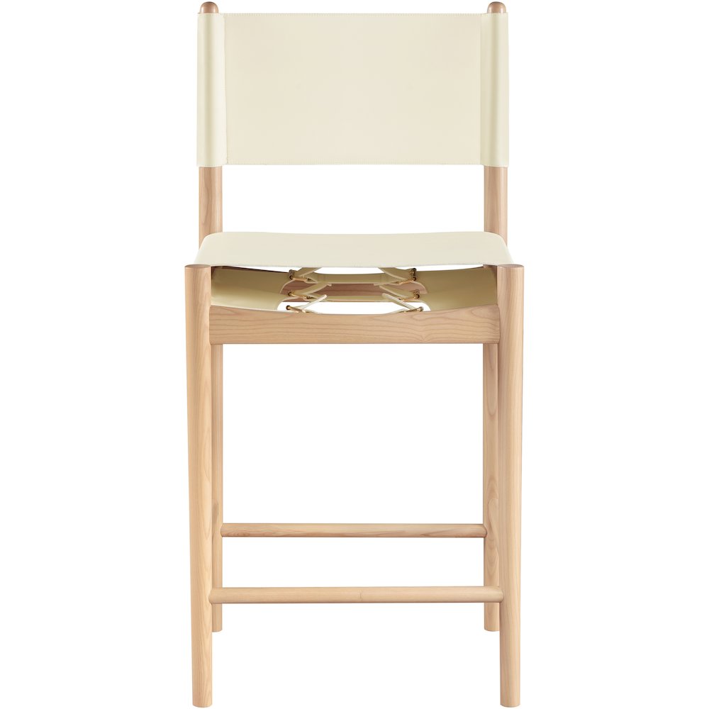 Rawlins Cream Vegan Leather Upholstered Counter Stool