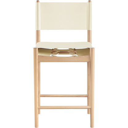 Rawlins Cream Vegan Leather Upholstered Counter Stool