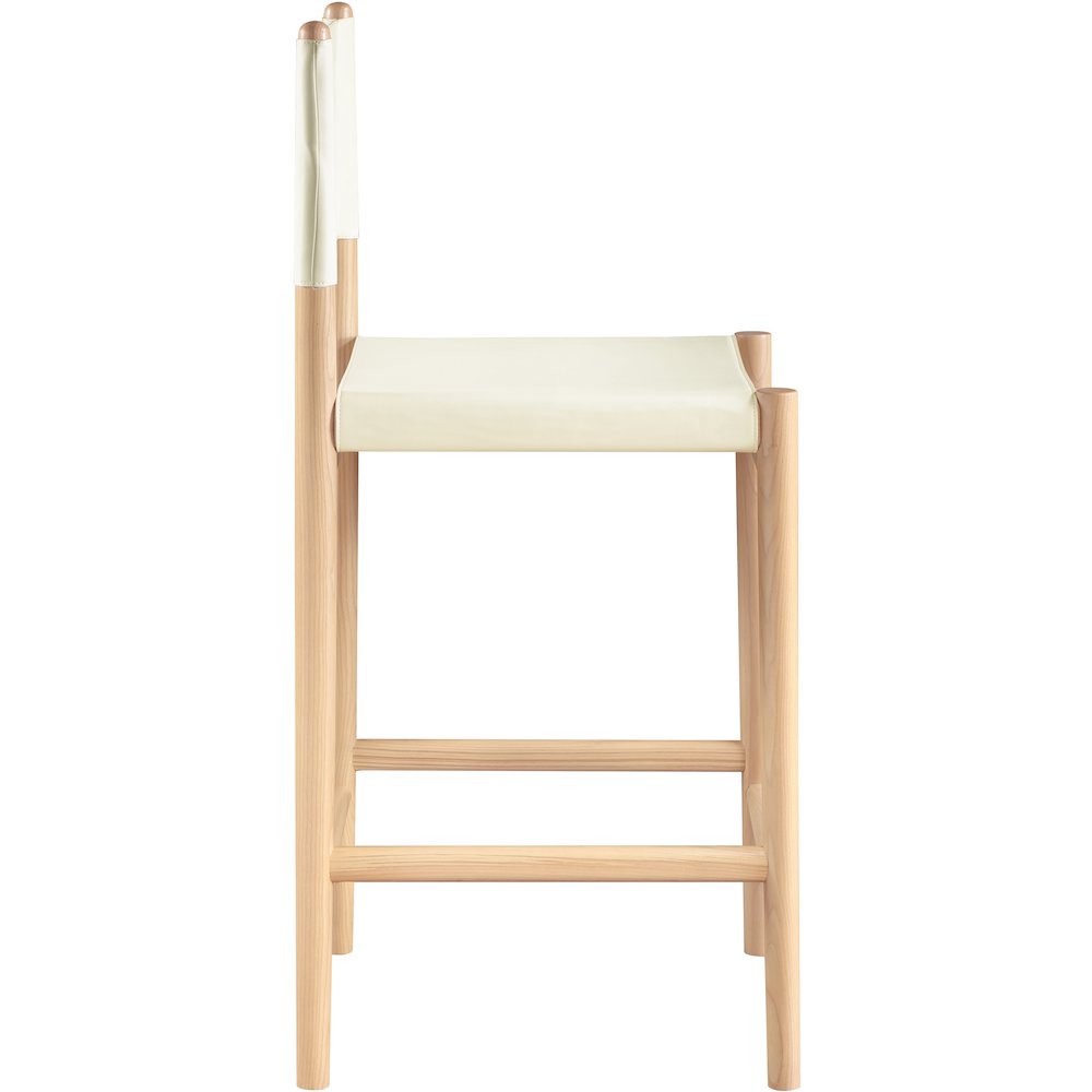 Rawlins Cream Vegan Leather Upholstered Counter Stool