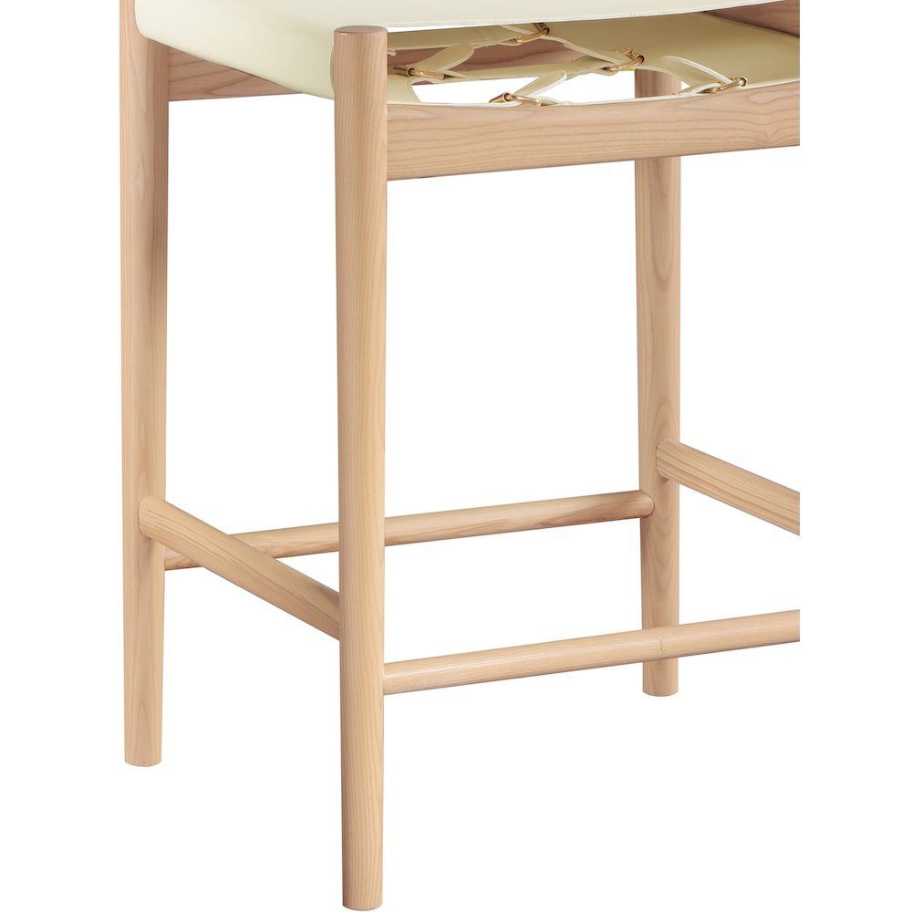 Rawlins Cream Vegan Leather Upholstered Counter Stool
