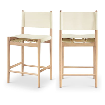 Rawlins Cream Vegan Leather Upholstered Counter Stool