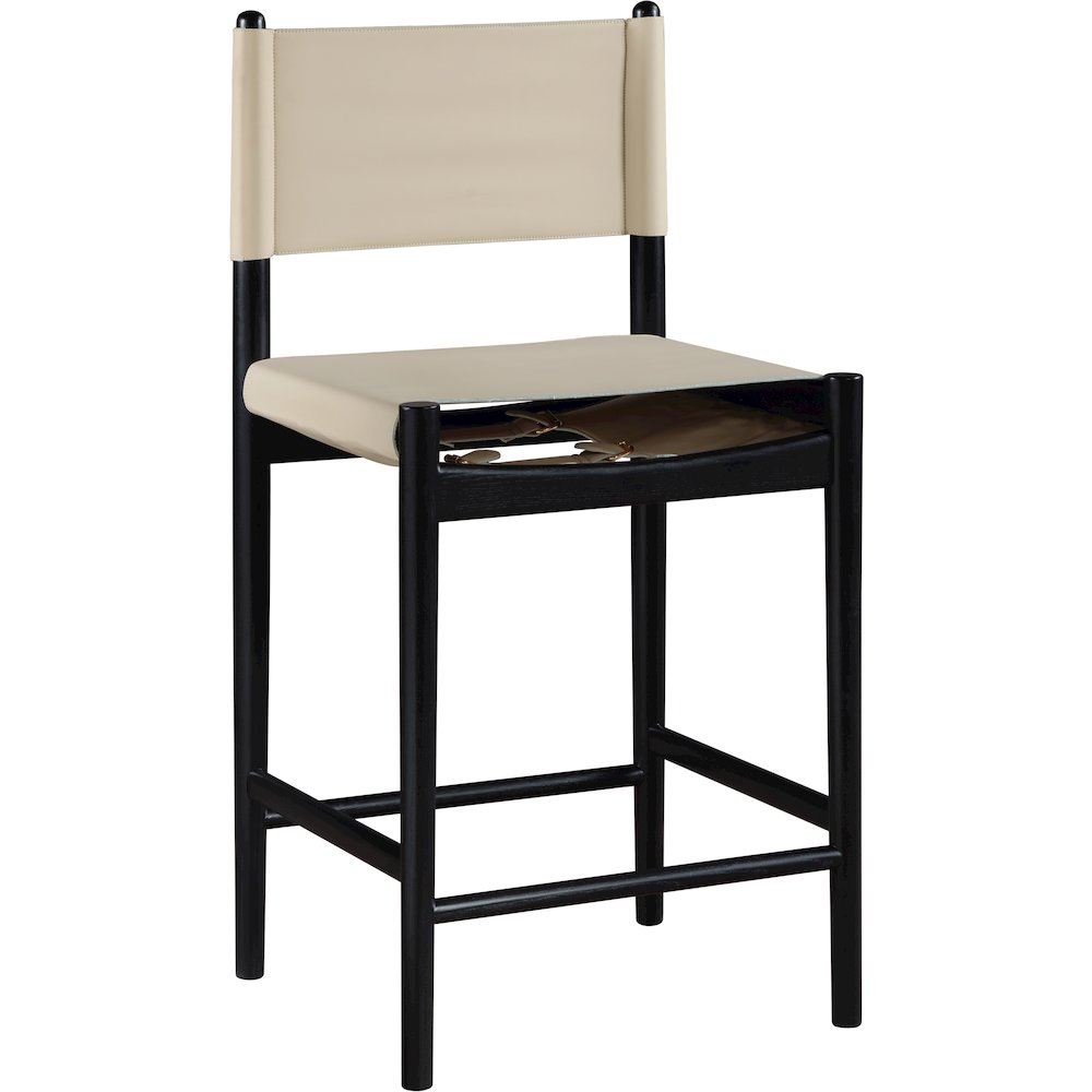 Rawlins Beige Vegan Leather Upholstered Counter Stool