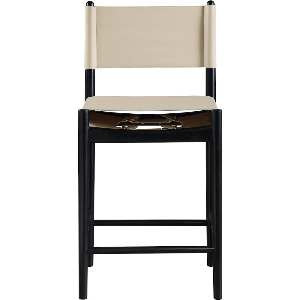 Rawlins Beige Vegan Leather Upholstered Counter Stool