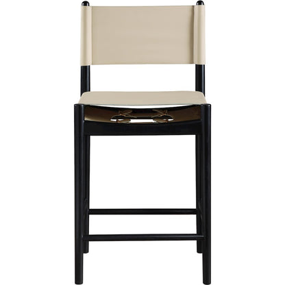 Rawlins Beige Vegan Leather Upholstered Counter Stool
