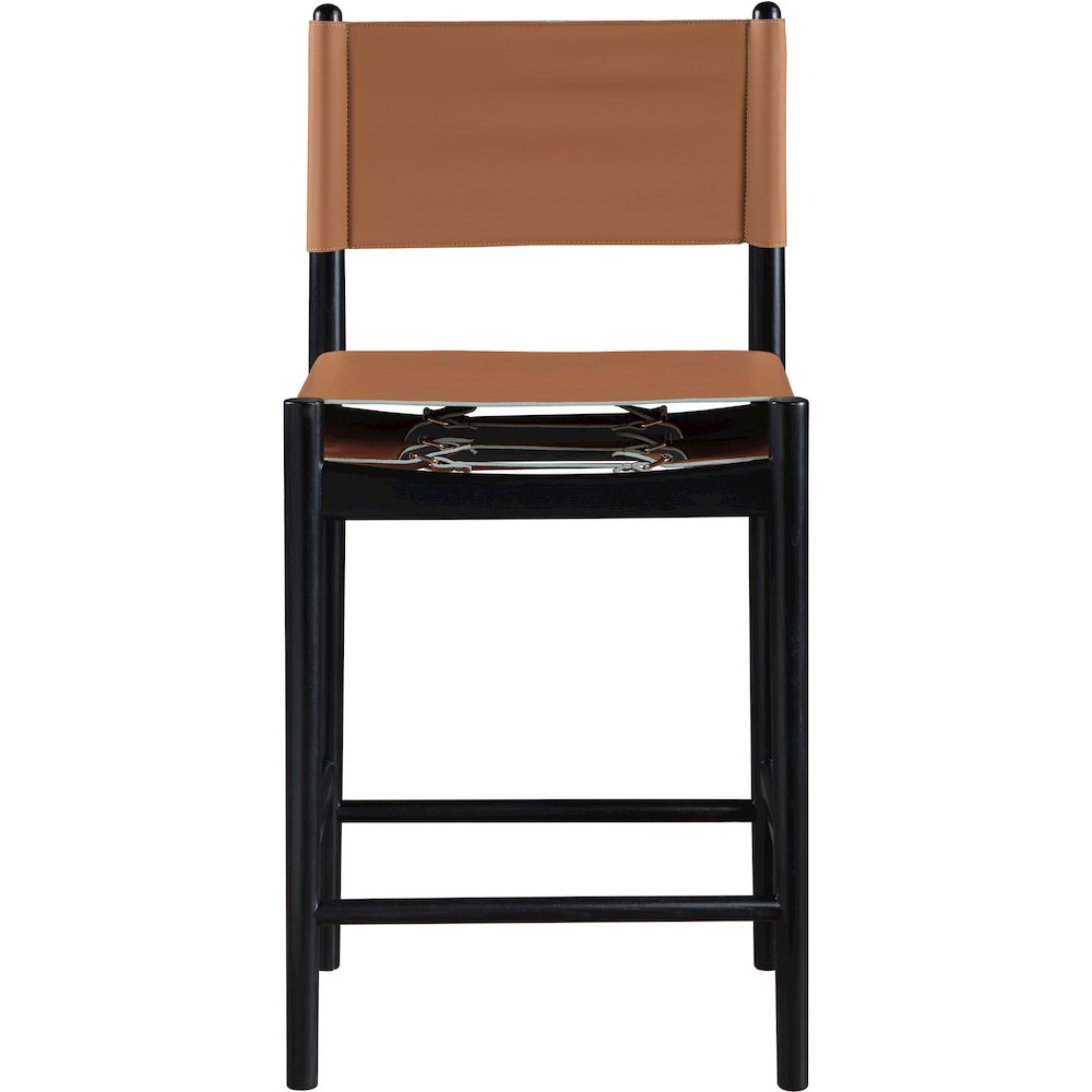 Rawlins Cognac Vegan Leather Upholstered Counter Stool