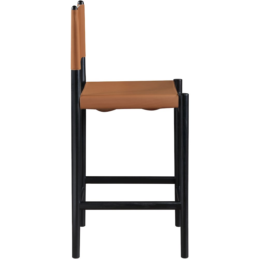 Rawlins Cognac Vegan Leather Upholstered Counter Stool