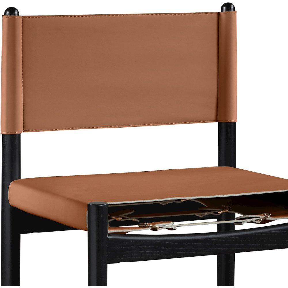 Rawlins Cognac Vegan Leather Upholstered Counter Stool