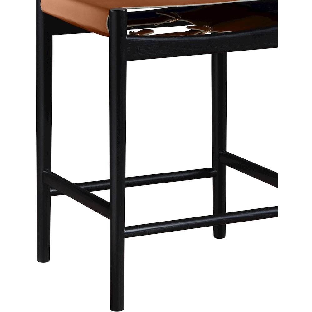 Rawlins Cognac Vegan Leather Upholstered Counter Stool