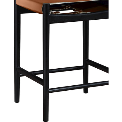 Rawlins Cognac Vegan Leather Upholstered Counter Stool