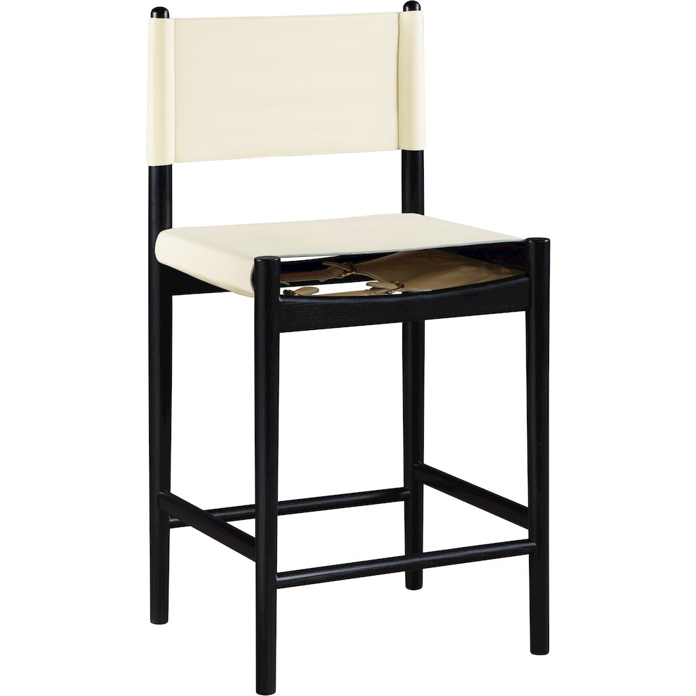Rawlins Cream Vegan Leather Upholstered Counter Stool