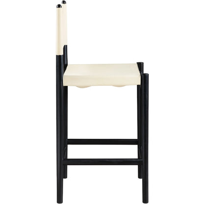 Rawlins Cream Vegan Leather Upholstered Counter Stool