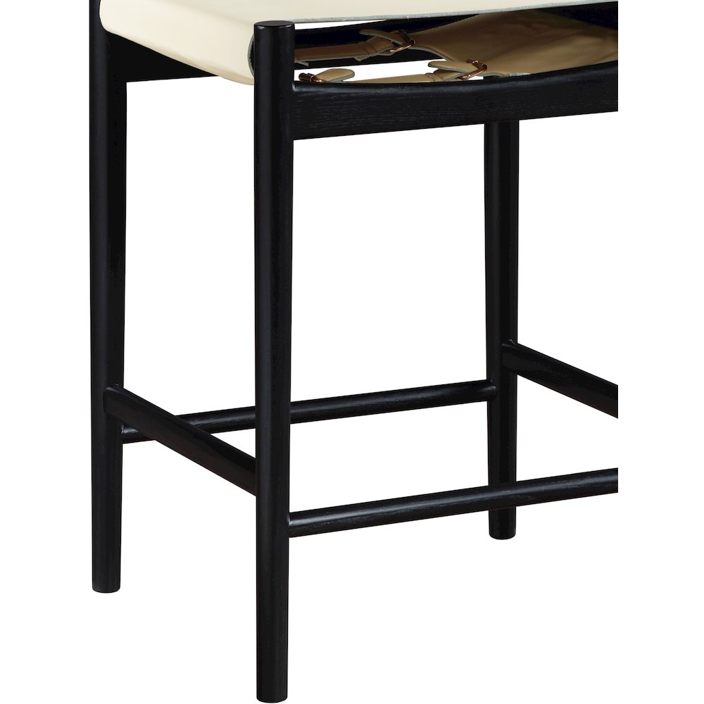 Rawlins Cream Vegan Leather Upholstered Counter Stool