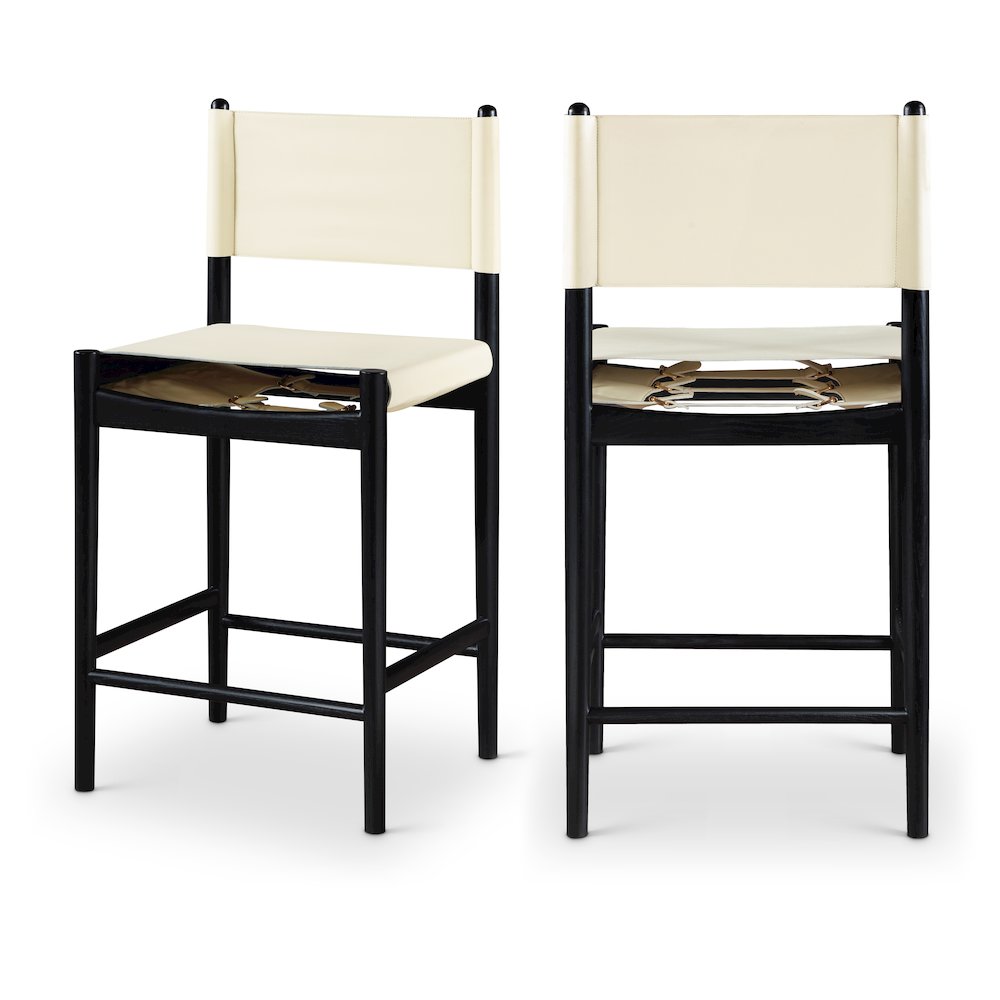Rawlins Cream Vegan Leather Upholstered Counter Stool
