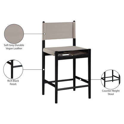 Rawlins Taupe Vegan Leather Upholstered Counter Stool