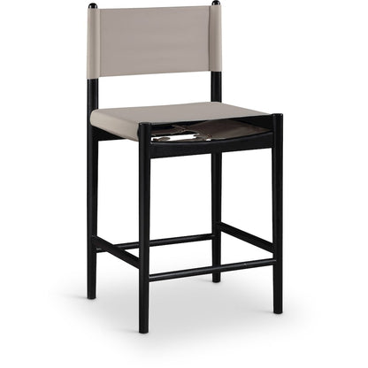 Rawlins Taupe Vegan Leather Upholstered Counter Stool