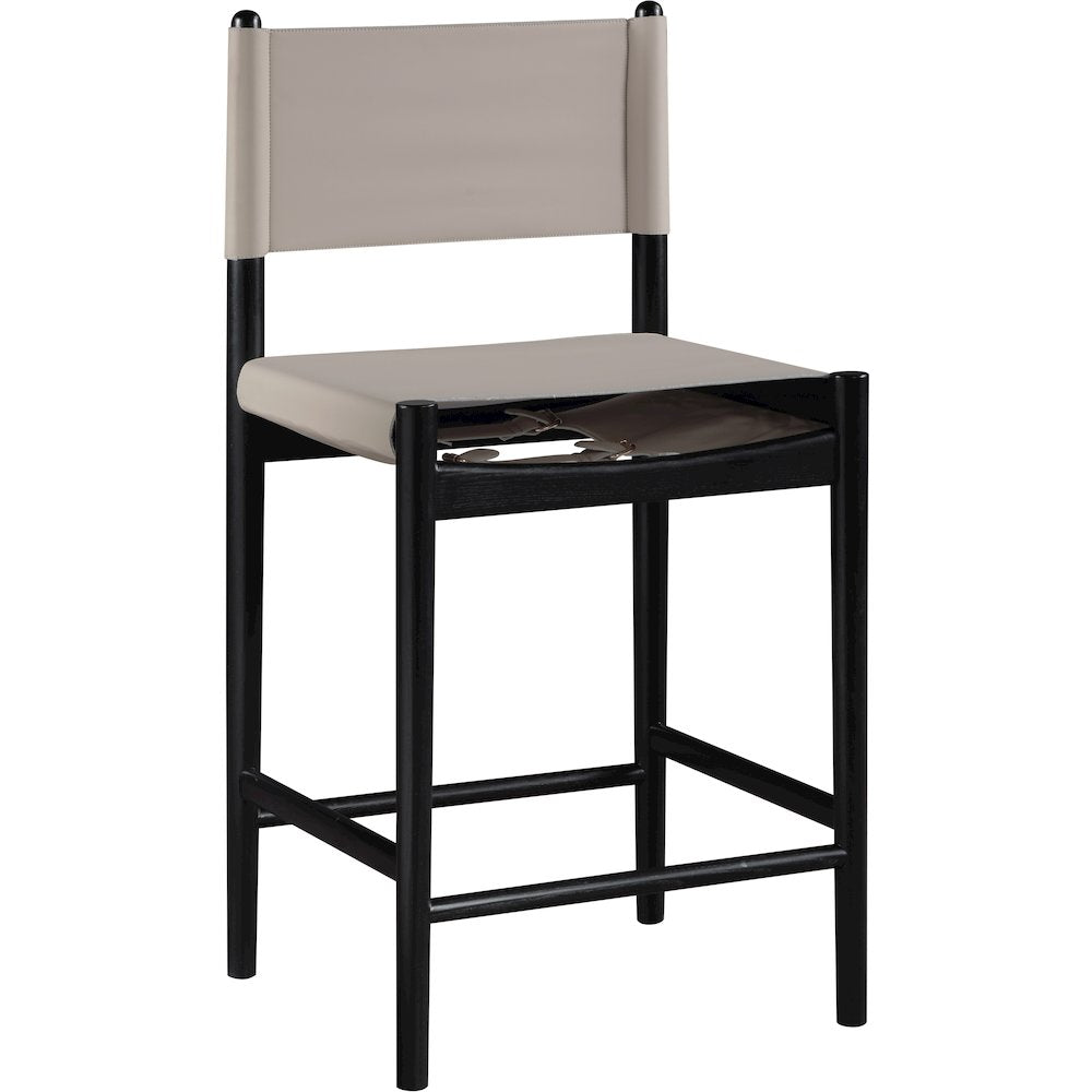 Rawlins Taupe Vegan Leather Upholstered Counter Stool
