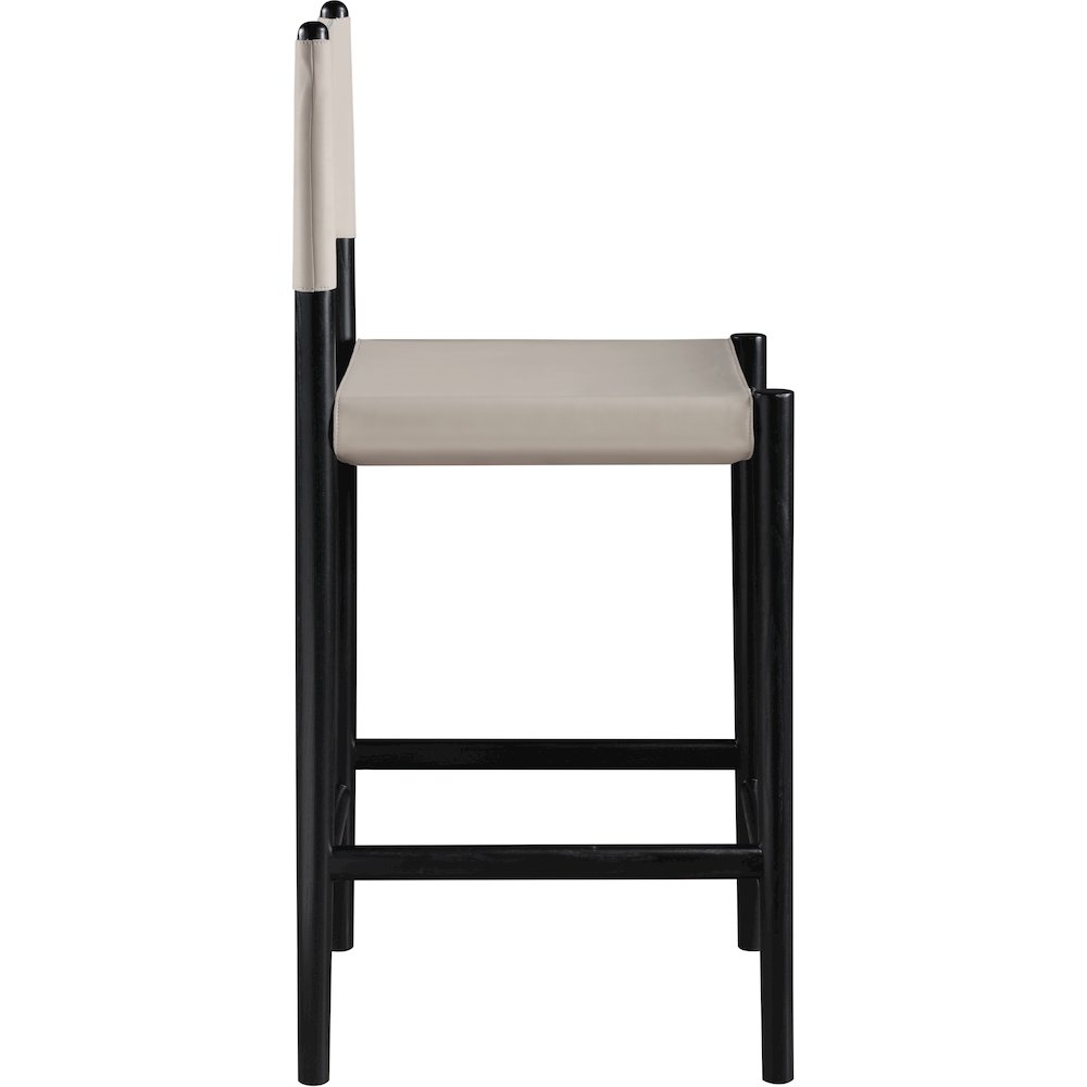Rawlins Taupe Vegan Leather Upholstered Counter Stool