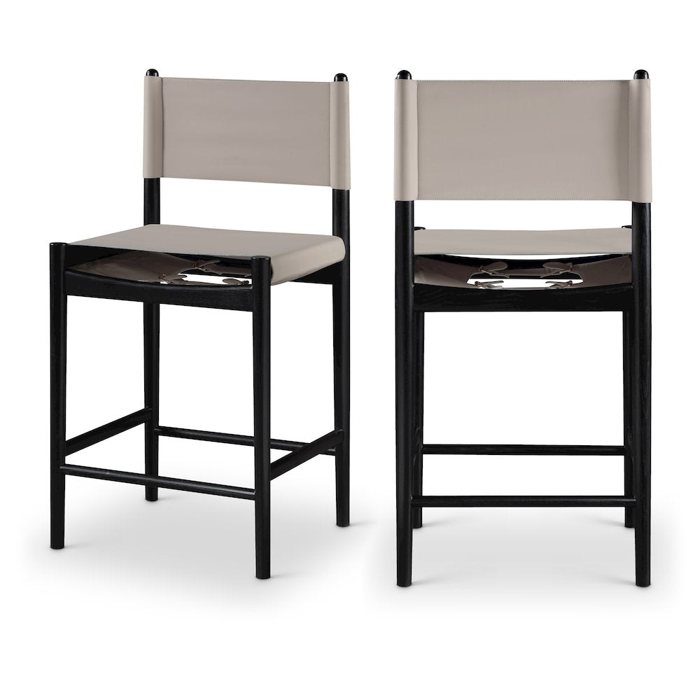 Rawlins Taupe Vegan Leather Upholstered Counter Stool