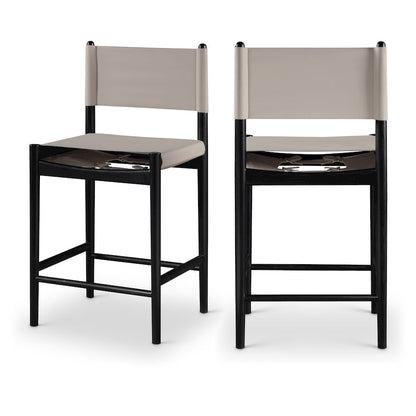 Rawlins Taupe Vegan Leather Upholstered Counter Stool