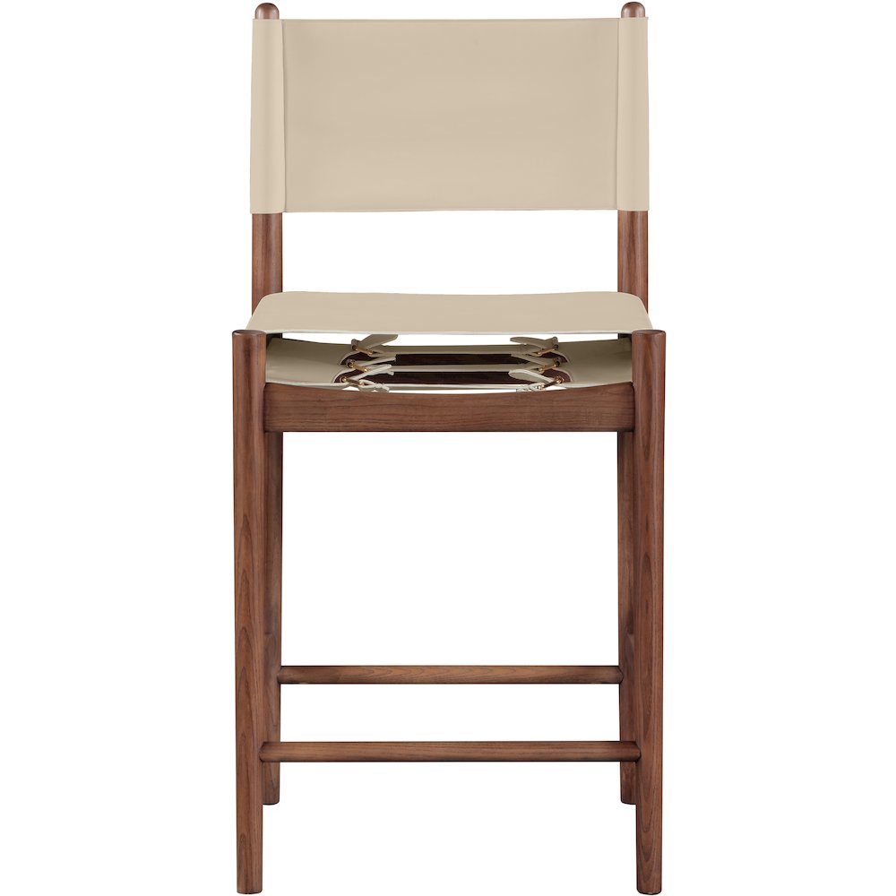 Rawlins Beige Vegan Leather Upholstered Counter Stool