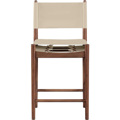 Rawlins Beige Vegan Leather Upholstered Counter Stool