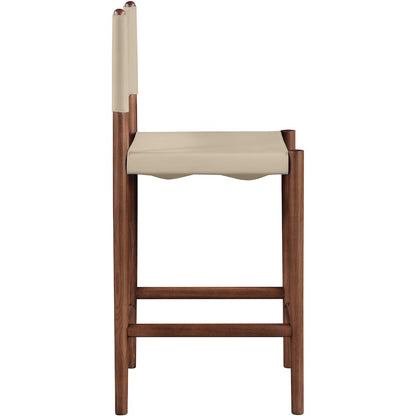 Rawlins Beige Vegan Leather Upholstered Counter Stool