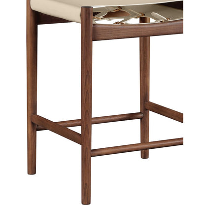 Rawlins Beige Vegan Leather Upholstered Counter Stool