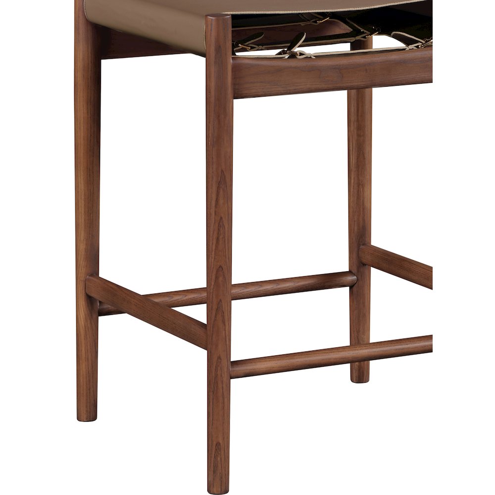 Rawlins Brown Vegan Leather Upholstered Counter Stool