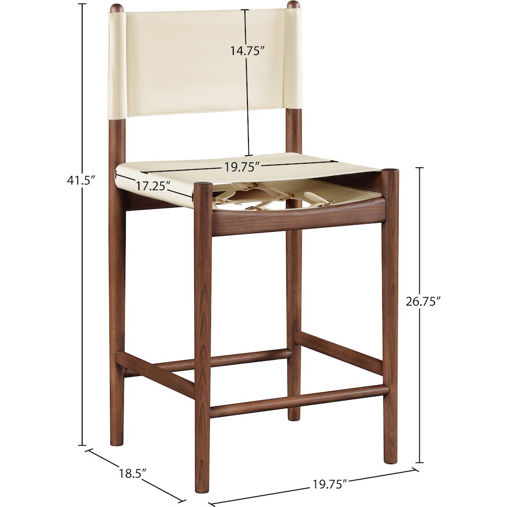 Rawlins Cream Vegan Leather Upholstered Counter Stool