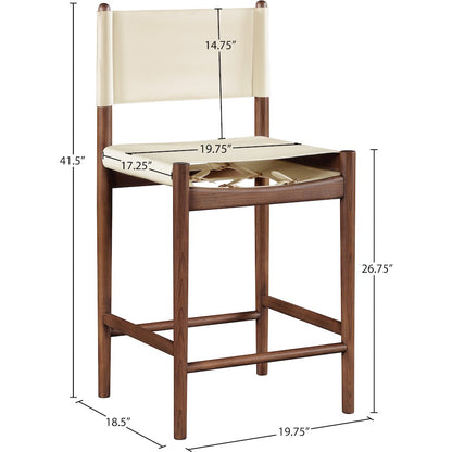 Rawlins Cream Vegan Leather Upholstered Counter Stool