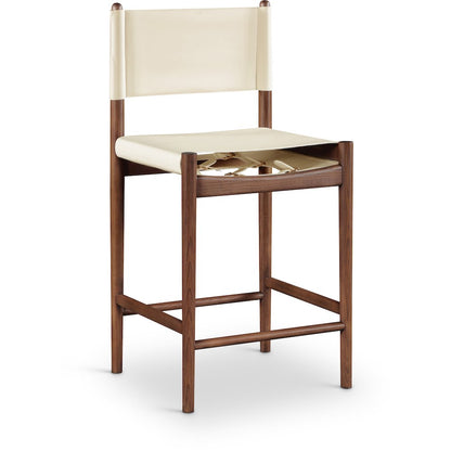 Rawlins Cream Vegan Leather Upholstered Counter Stool